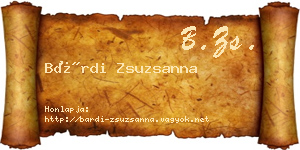 Bárdi Zsuzsanna névjegykártya